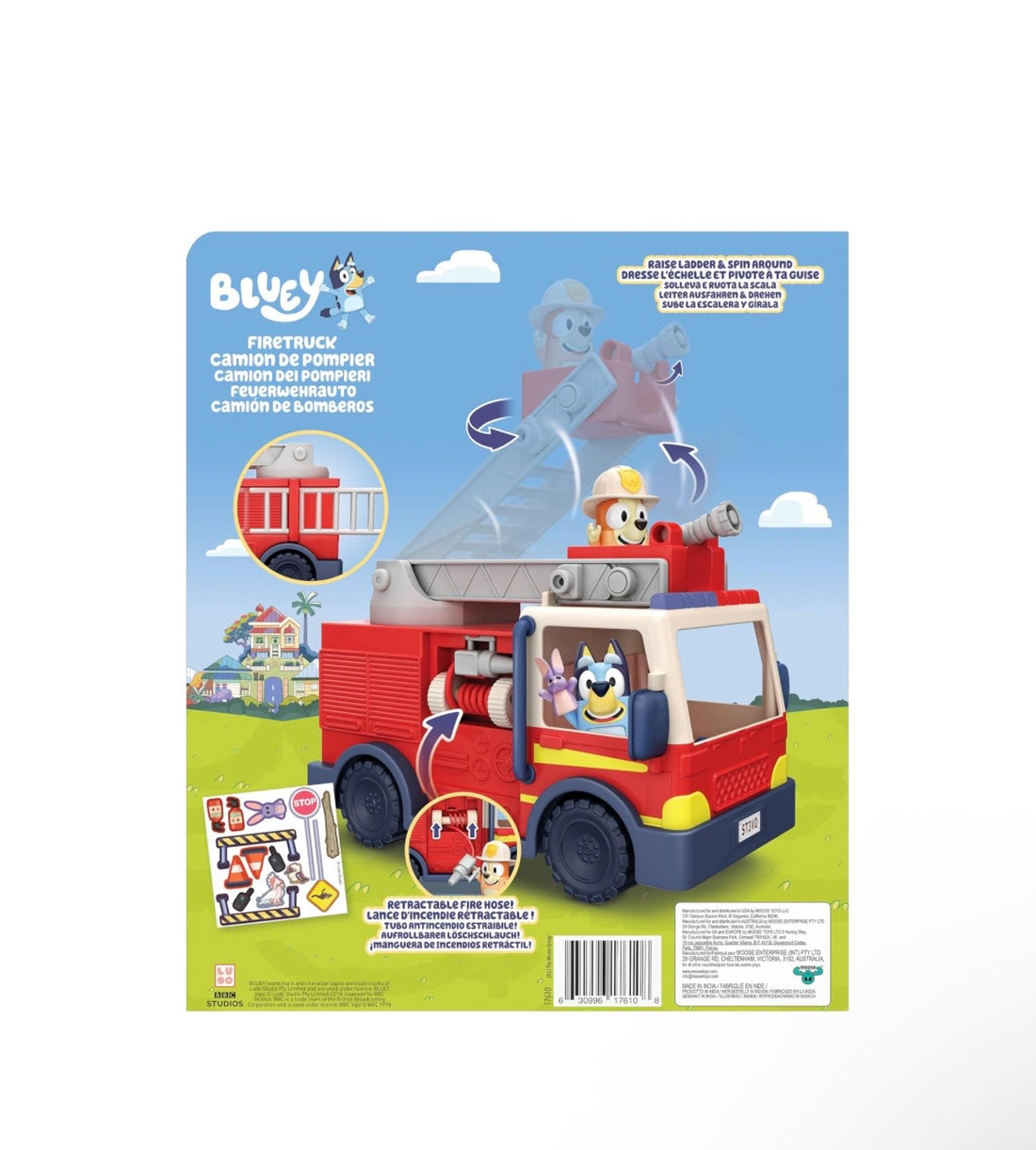 Bluey- Camion pompieri con accessori e 2 personaggi inclusi