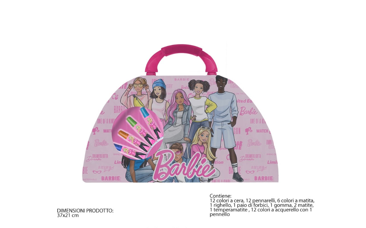 Barbie- valigetta colori con manico 50 pezzi