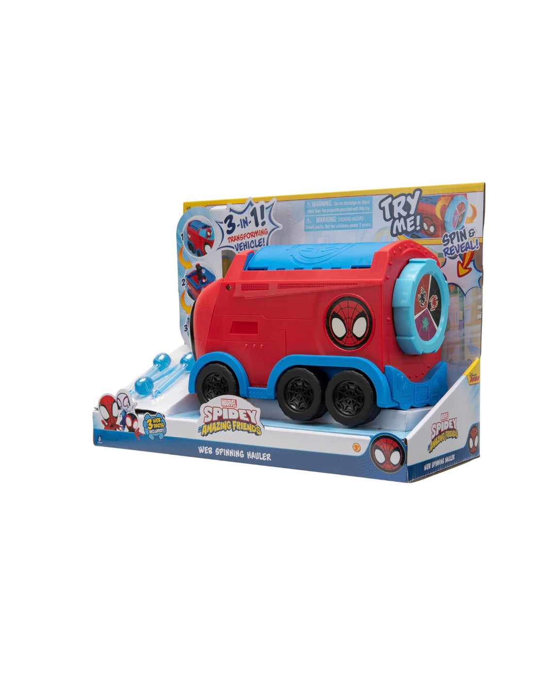 Spidey Amazing Friends- camion spara ragnatele 3in1 trasformabile con accessori