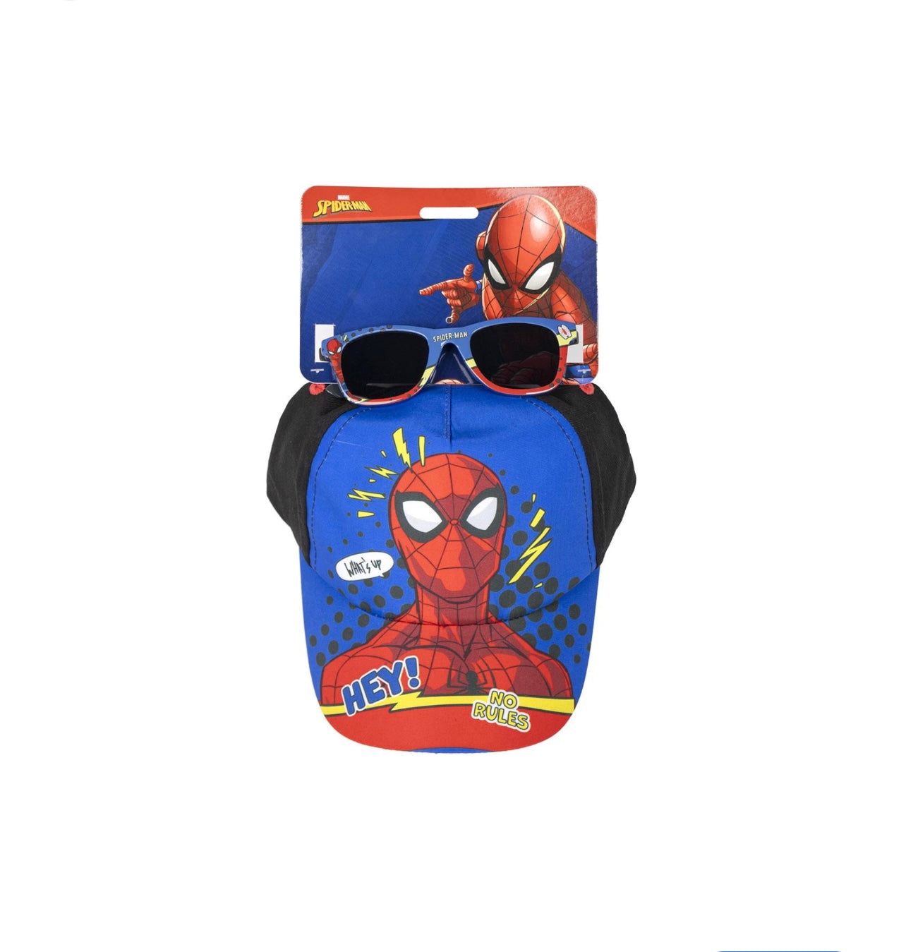 SPIDER MAN - SET CAPPELLO CON VISIERA E OCCHIALI DA SOLE