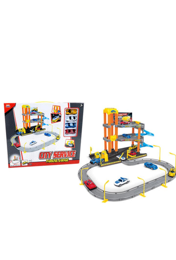 Kidz Corner- garage con pista 3 piani e 4 veicoli