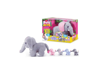 Pets Alive- Mamma e baby elefante con cuccioli interattivi