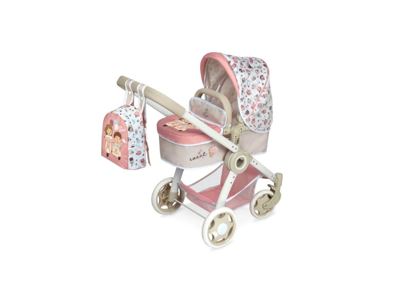 DeCuevas- Carrozzina trio Sweet 3in1 pieghevole con zaino incluso 70cm