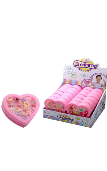 Kidz Corner- cofanetto cuore 16 anelli