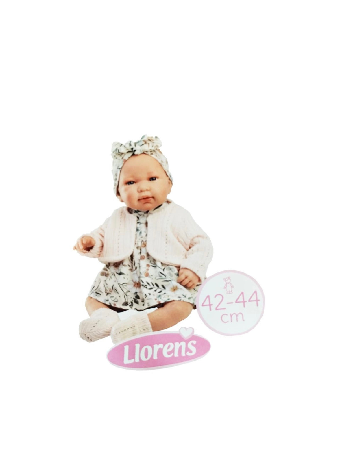 Llorens- Abito floreale con golfino e fascia per bambole 42-44cm