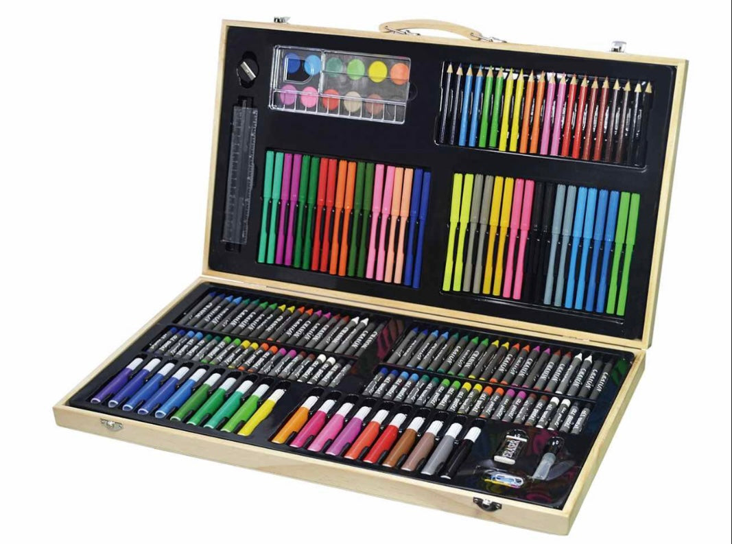 Set artistico- valigetta in legno 180 colori