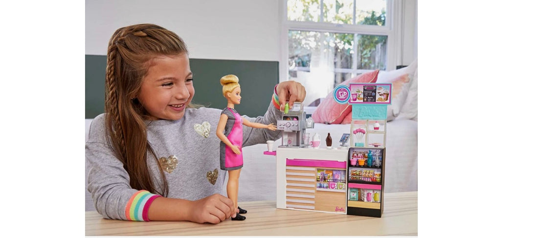 Barbie- Playset Coffetteria con accessori e bambola inclusa