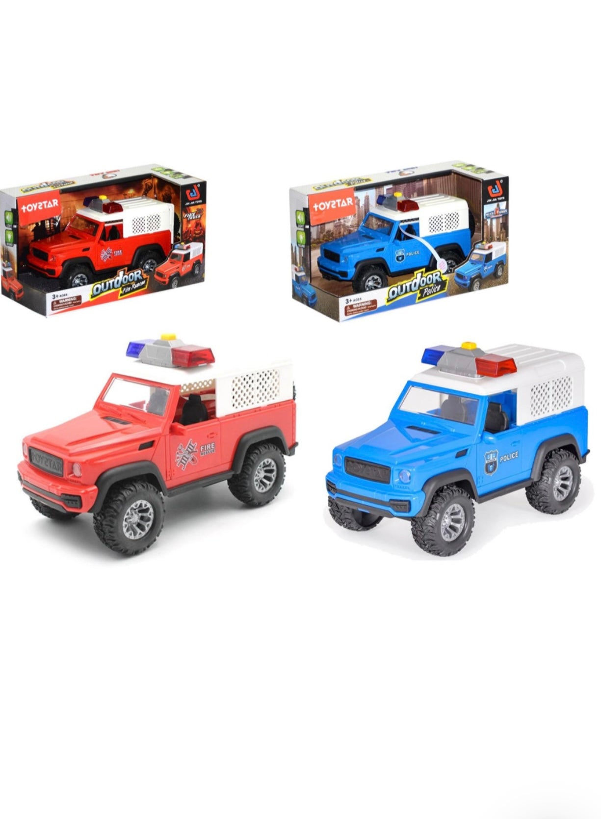 Kidz Corner- fuoristrada polizia/pompieri luci e suoni