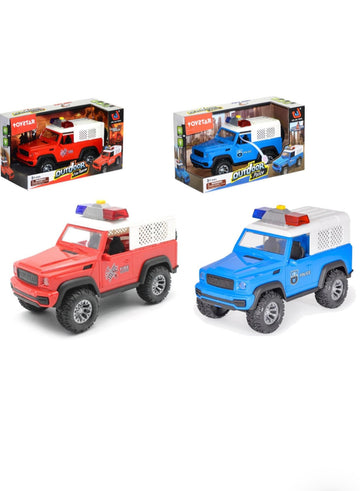 Kidz Corner- fuoristrada polizia/pompieri luci e suoni