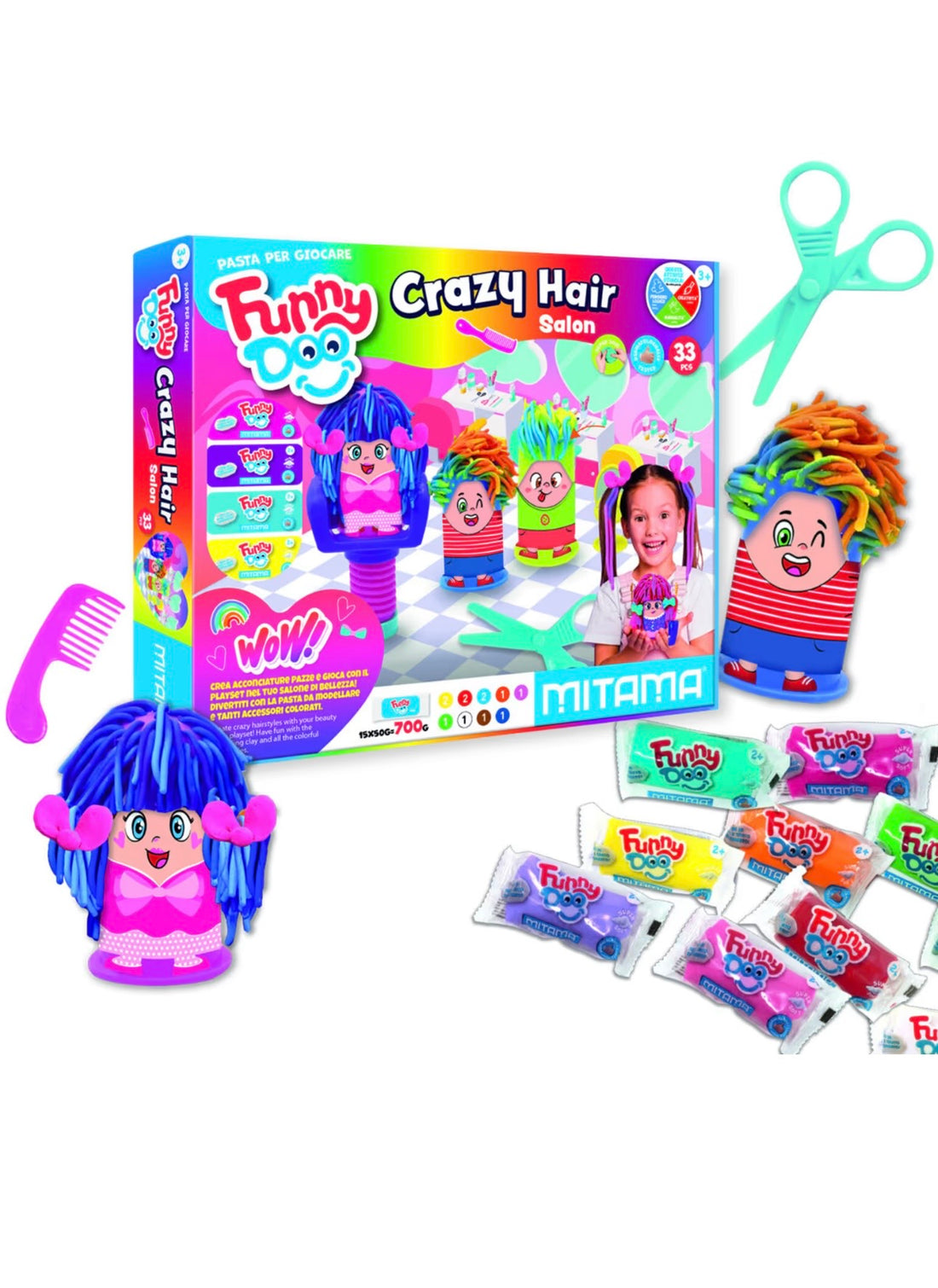 Mitama- Playset pasta modellabile crazy hair salon