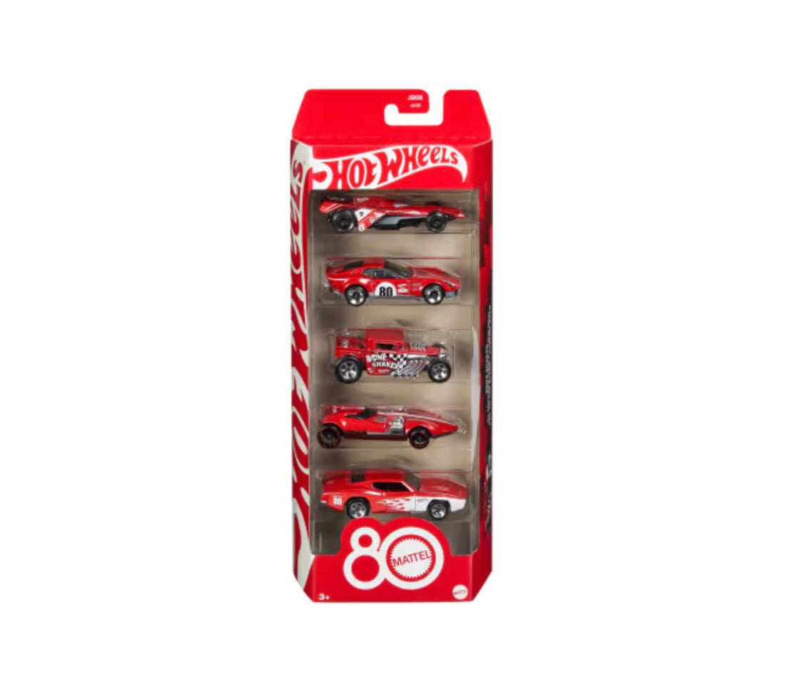 Hotwheels- Set 5 veicolo 80 anniversario