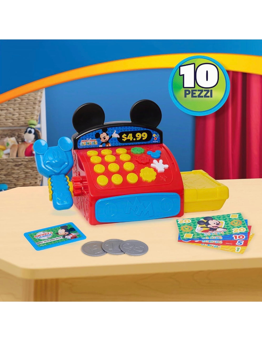 Disney Jr Mickey Mouse- Registratore di cassa interattivo