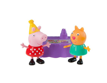 Peppa Pig- Playset birthday party Peppa e Candy cat