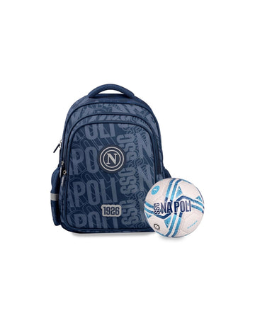 Ssc Napoli- Zaino doppio scomparto con pallone in omaggio blu 2026/27