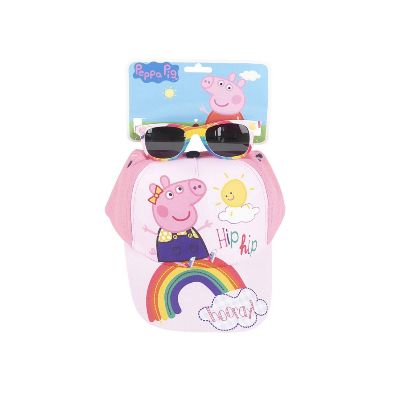 PEPPA PIG- SET CAPPELLO CON VISIERA E OCCHIALI DA SOLE