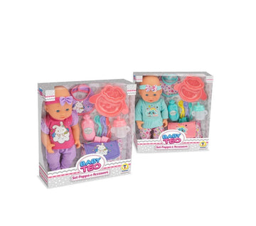 Baby Teo- Bambolotto con set pappa e accessori