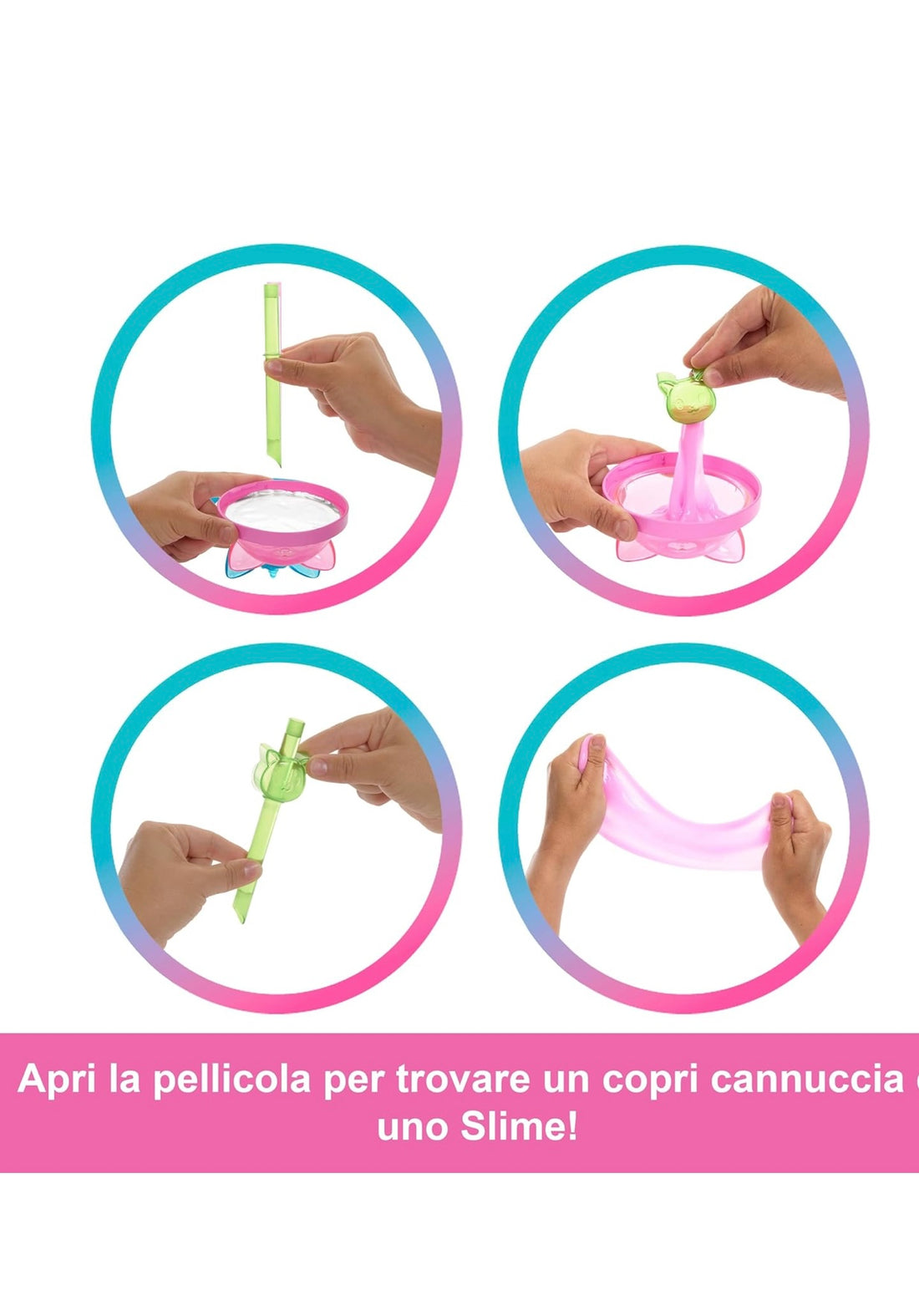 Barbie- Pop reveal Animal party gattino  con accessori e slime