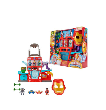 Marvel- Quartier generale Iron Man con personaggi e accessori inclusi elettronico