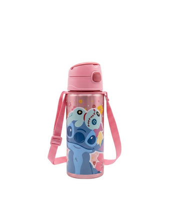 Disney Stitch- Borraccia in alluminio con cannuccia 600ml