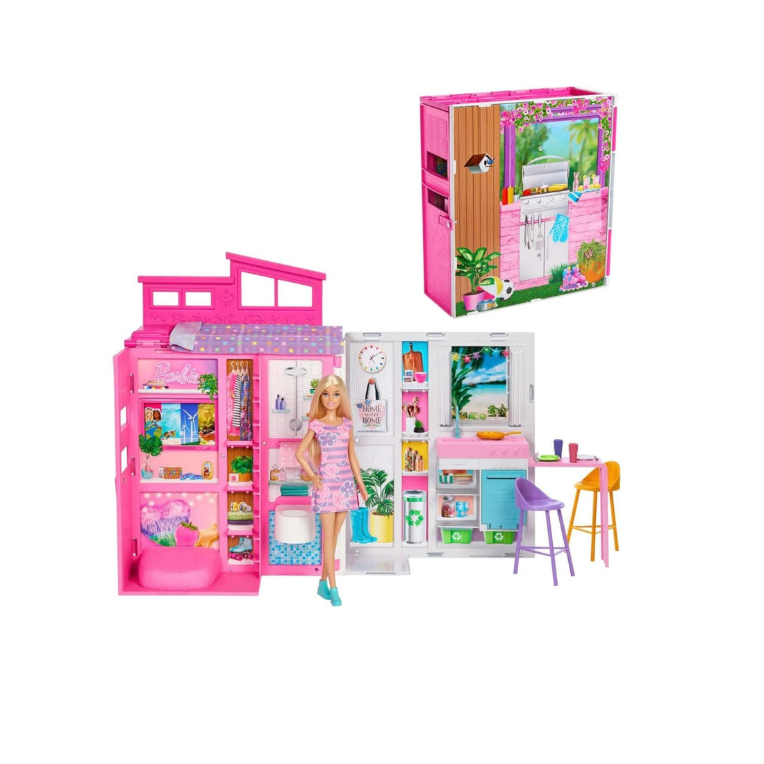 Barbie- casa eco con bambola e accessori