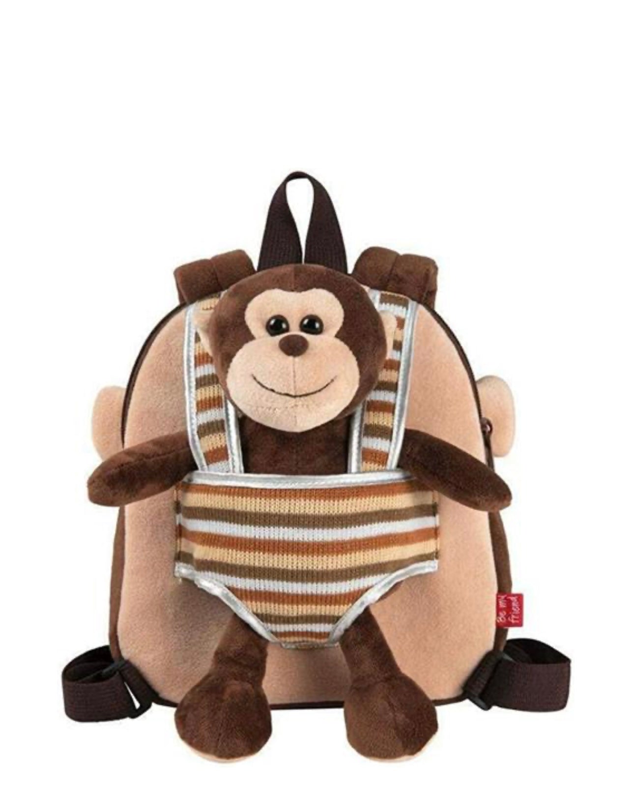 Perletti- zainetto reversibile con peluche monkey rimovibile