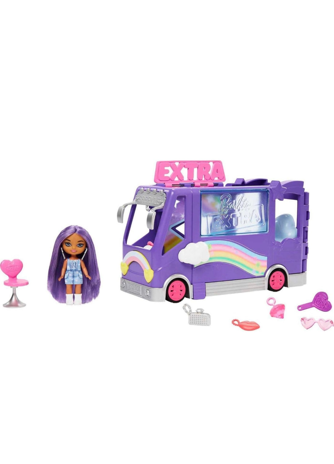 Barbie Extra - Camper popstar con accessori e bambola inclusa