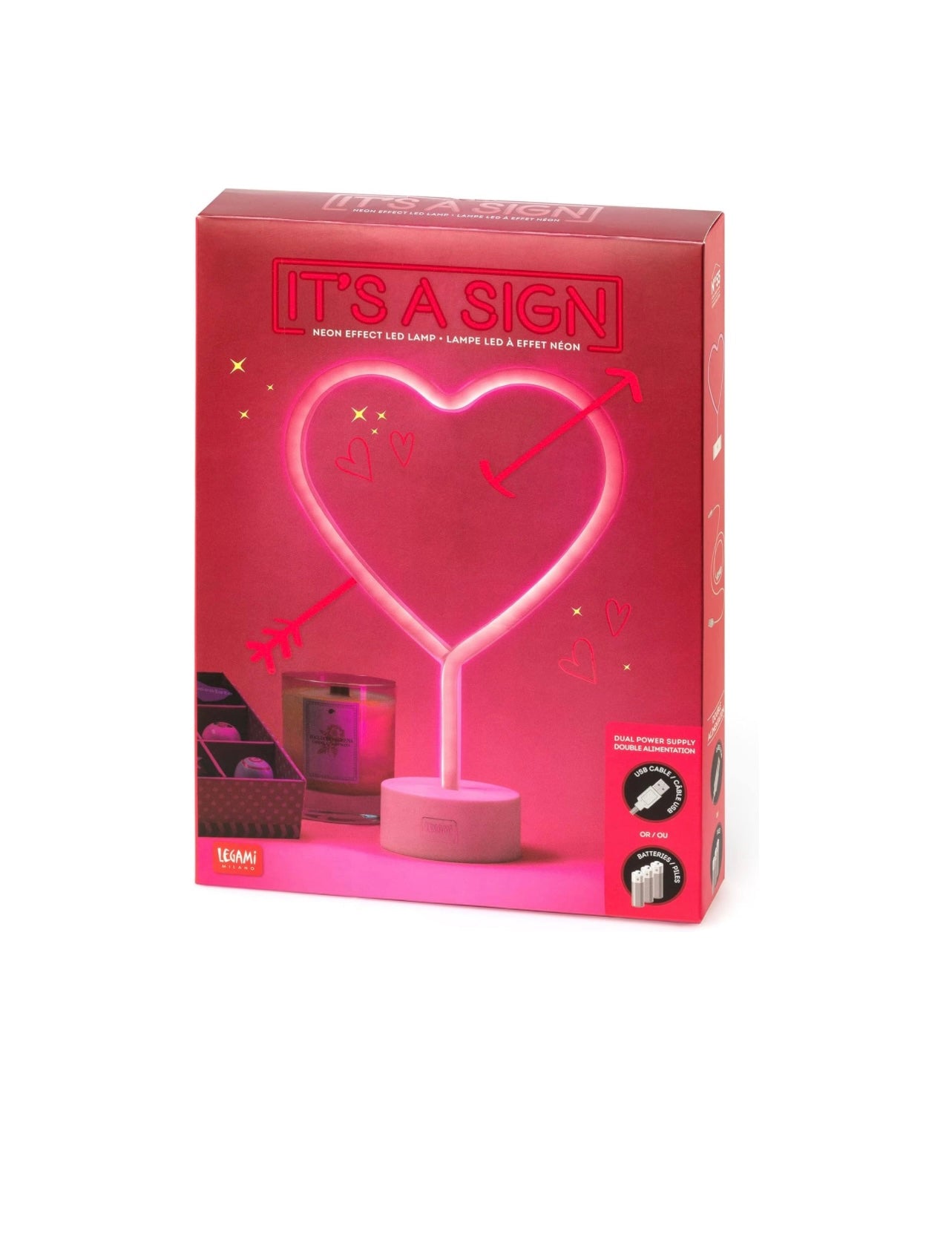 IT'S A SIGN- CUORE LAMPADA LED EFFETTO NEON