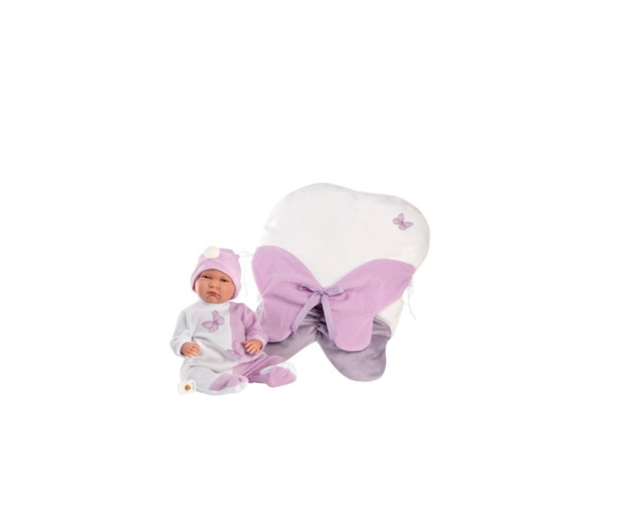 Llorens- Tutina per bambole 40cm lilla con copertina