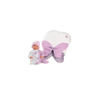 Llorens- Tutina per bambole 40cm lilla con copertina