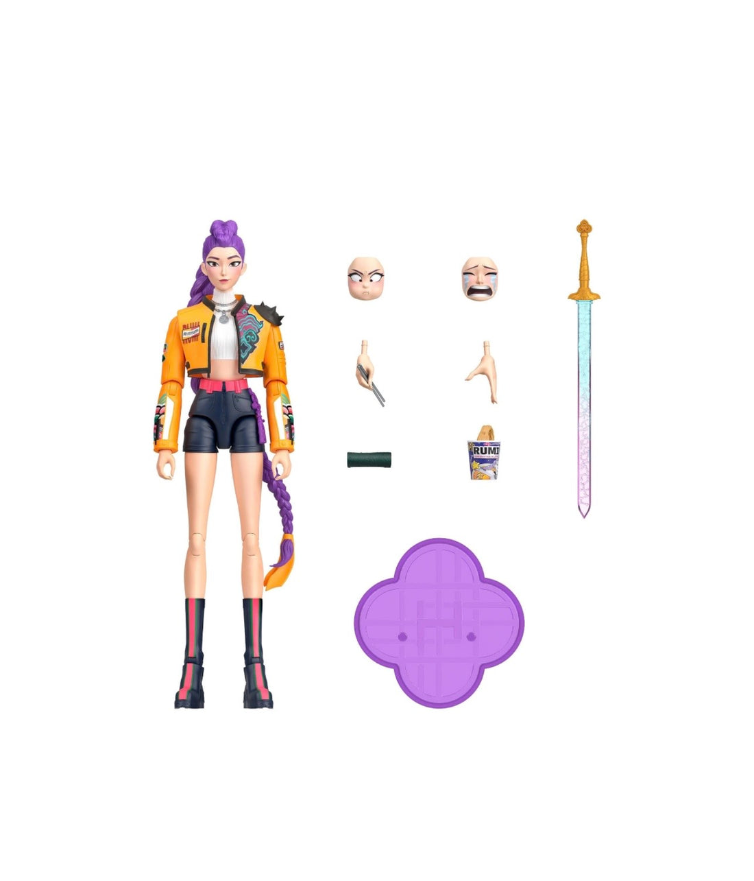 K-Pop- Demon Hunters Rumi con accessori e volti/mani intercambiabili
