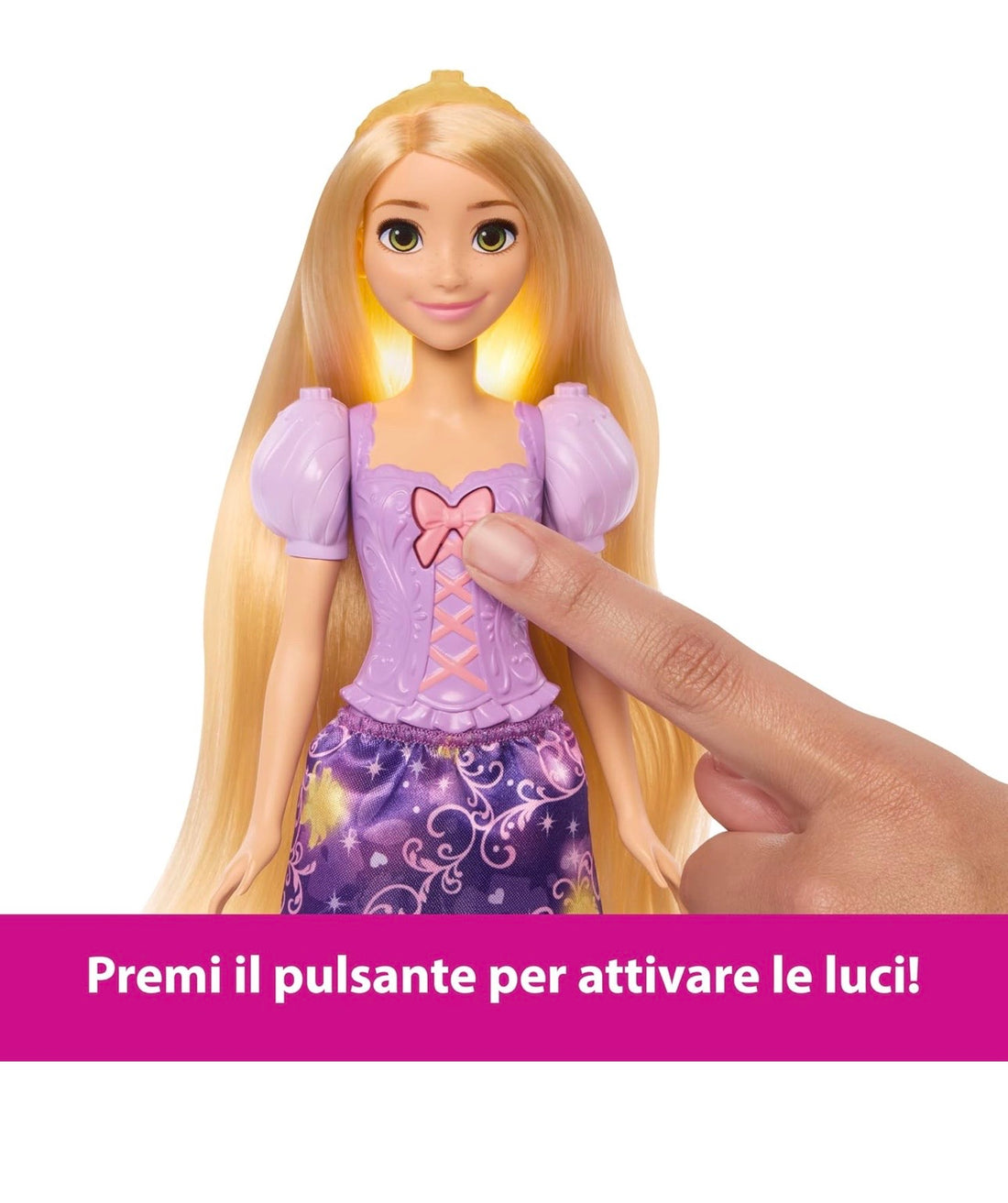 Disney Princess- Rapunzel capelli magici luminosi con accessori