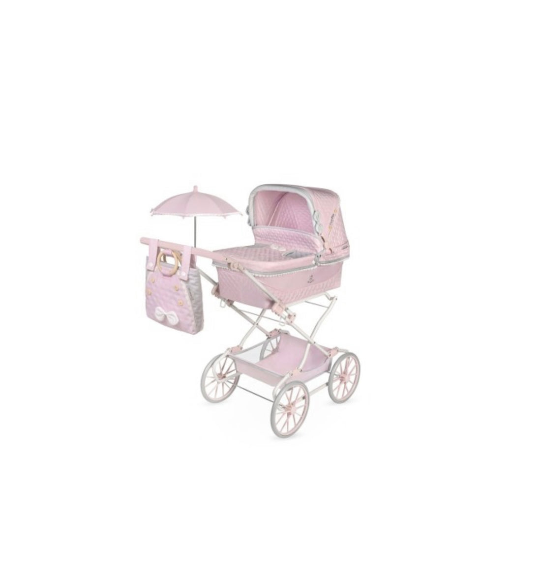 Sophie- Carrozzina per bambole con ombrello e borsa inclusa alto 105cm
