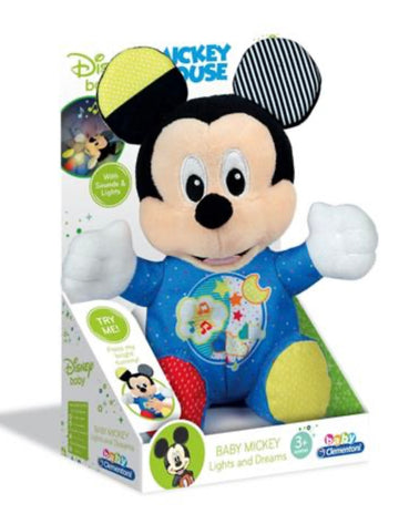 Baby Clementoni- Disney Mickey Mouse peluche interattivo ninna nanna luci e melodie