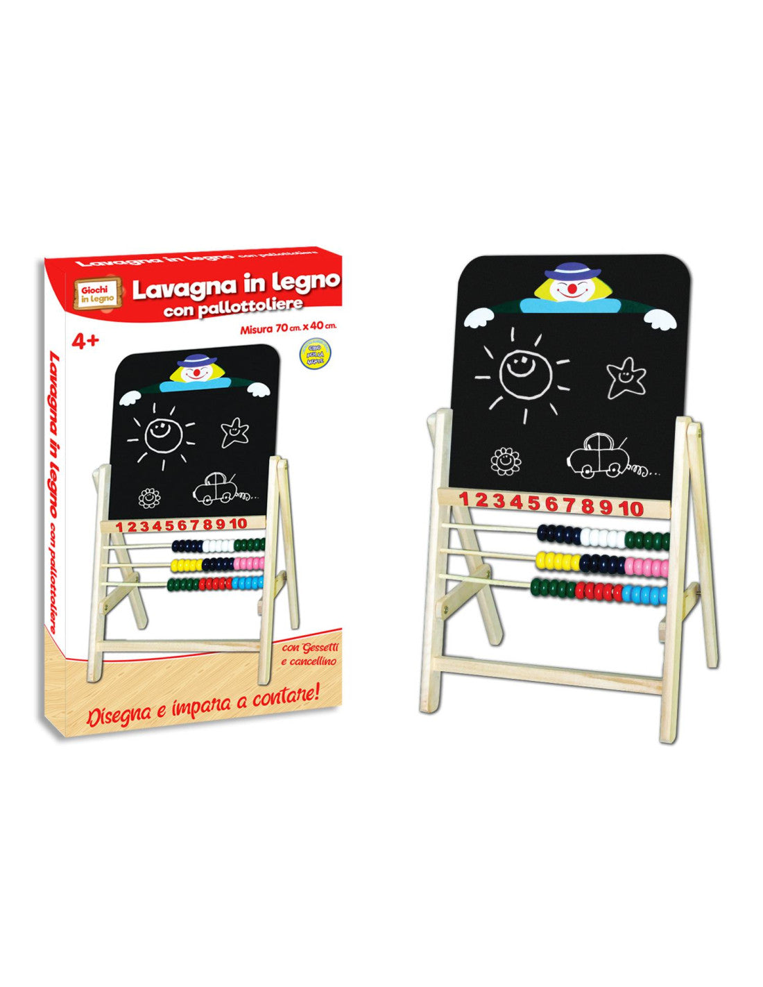 KIDZ CORNER- LAVAGNA IN LEGNO CON PALLOTTOLIERE