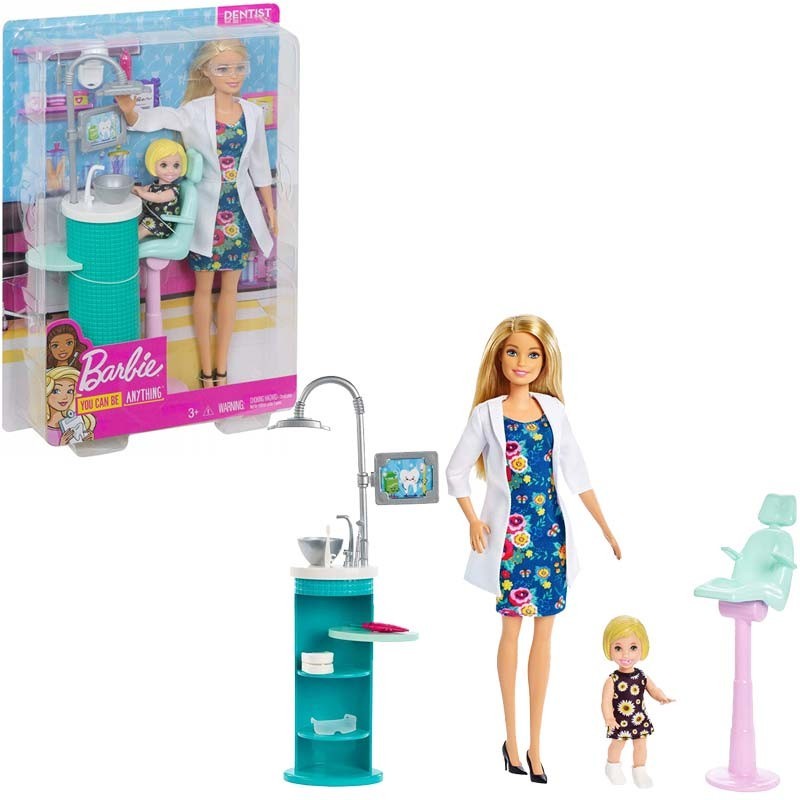 Barbie in carriera - play set dentista con Barbie Mini e accessori